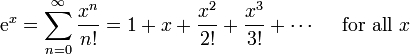 Taylor series for e^x